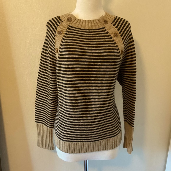 J. Crew Sweaters - J Crew Striped Button Sweater